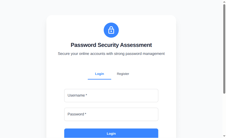 Password Security Assessment Tool screenshot